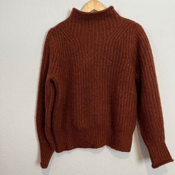 Madewell Heather Cinnabar Loretto Mockneck Pullover Sweater Women's Size Small - Picture 2 of 7